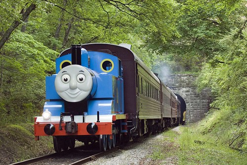 Thomas steams down the track